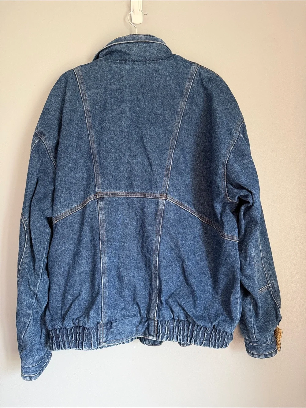 Vintage 90s Members Only Stone Canyon Denim Bomber Jacket Corduroy Trim 2X